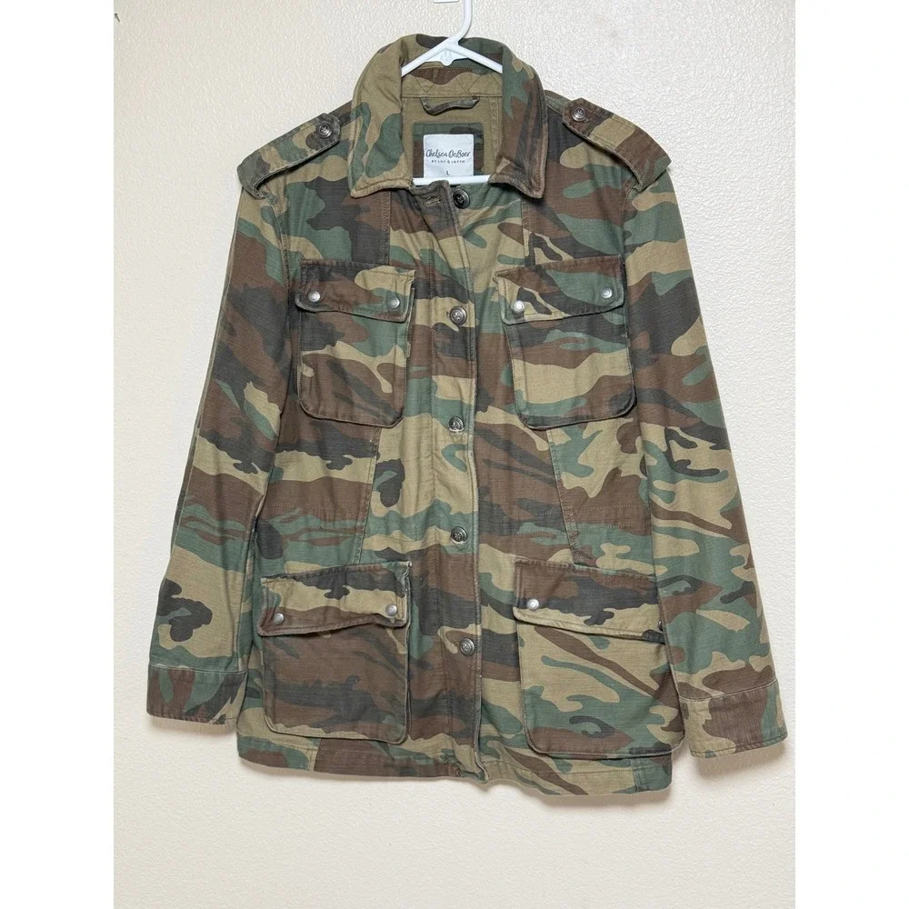 Chelsea DeBoer Lily & Lottie Camo Utility Military Jacket Large Chelsea Houska